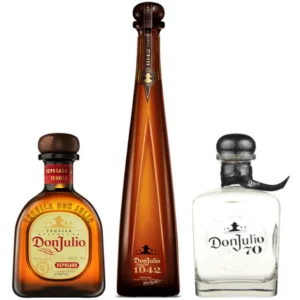 Don Julio 1942 Anejo Tequila & Don Julio Tequila Reposado & Don Julio Anejo 70th Anniversary Tequila Bundle