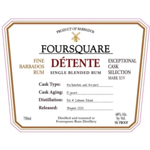 Foursquare Distillery Exceptional Cask Selection Mark XIV 10 Years Old Détente Single Blended Rum