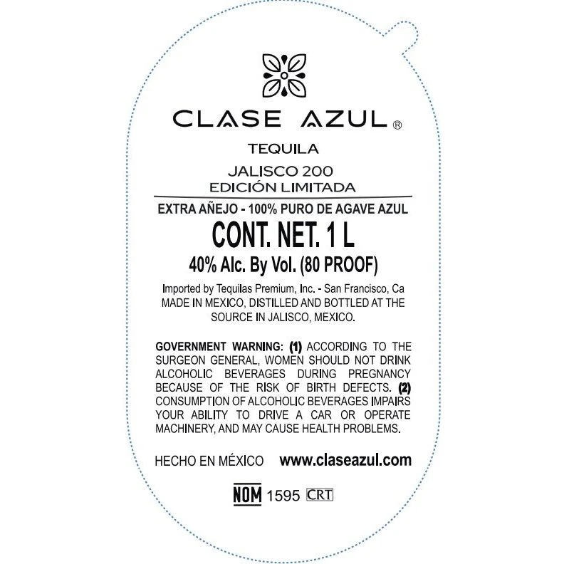 Clase Azul Jalisco 200 Limited Edition Extra Anejo Tequila 1L